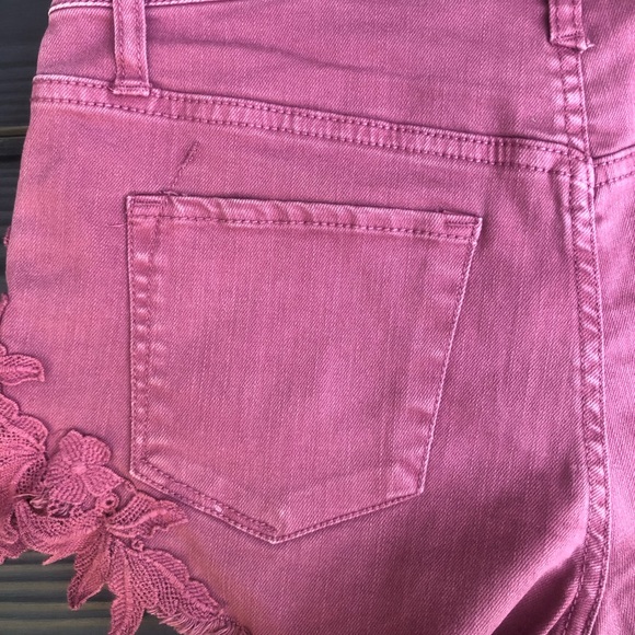 Mossimo Raspberry Floral Lace Shorts high waist - Picture 8 of 8